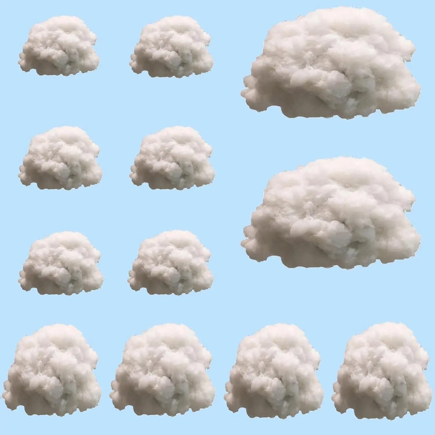 12 Pcs Artificial Cloud Props Imitation 3D Cloud Hanging Decorations Cloud Shape Room DIY Decorative Hanging Ornament for Stage Wedding Party Stage Show Decor (Small,Medium and Large Three Size)