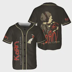 Korn Follow The Leader Baseball Jersey | Nu Metal Band Shirt | Retro Rock Graphic | Streetwear Music Tee | Classic Tour Style Top | Unisex Concert Apparel for Fans and Collectors