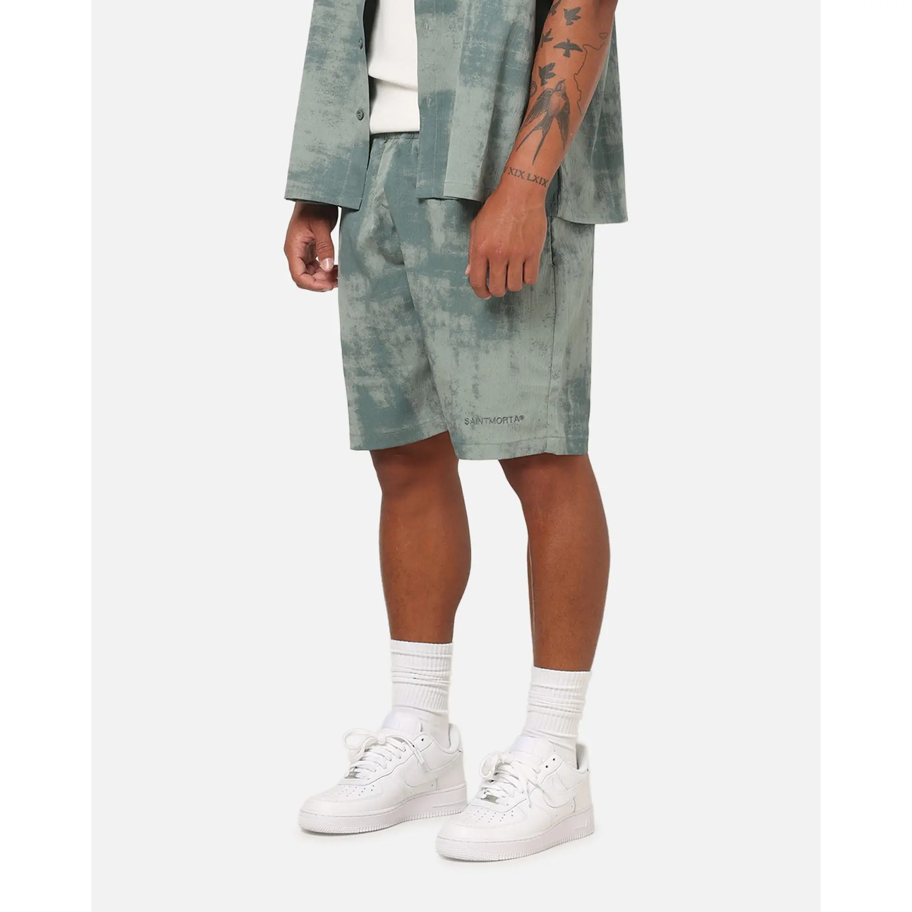 Saint Morta Solis Textured Shorts Petrol Green