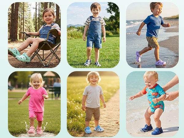 Toddler Water Shoes,Wide Toe & Quick-Dry Barefoots for Boys Girls, Non-Slip Zero Drop Lightweight Closed Toe Summer Beach Pool swim Sandals for Kids