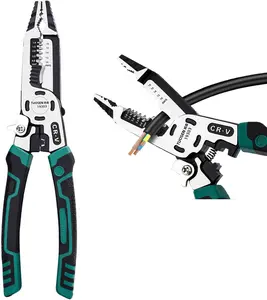 PILISPARK 10-in-1 Wire Stripper Tool,Wire Strippers,Cable Cutters,CR-V Multifunctional Plier with Wire Stripper Crimper Side Cutter, Shearing,Screw Gripping Pliers for Electric Cable