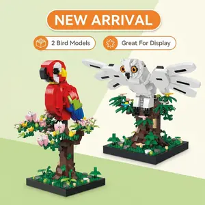910+pcs Parrot Owl Animal Building Set, 3D Puzzle Blocks, Creative Decoration, Stress Relief Toy, Perfect Gift for Adults