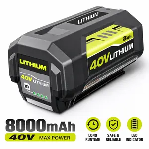 Upgraded 8.0Ah Replacement Battery for Ryobi 40V Tools, Compatible with OP4040 Cordless Power Tool Accessories