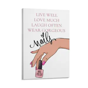 Engraved Nail Salon Posters Nail And Eyelash Wall Art Beauty Salon Posters Decor Print