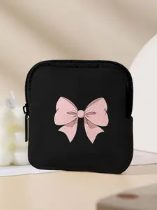 Butterfly Pattern Printed Coin Wallet, Multifunctional Storage Bag, Durable Polyester, Digital Printing, Key Card Holder, Ideal Gift