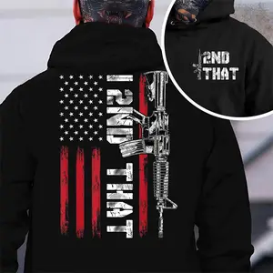 I 2nd That Second Amendment Pro Gun American Flag Patriotic Hoodie, Vintage Patriotic Streetwear, Unisex Graphic Printed Shirt