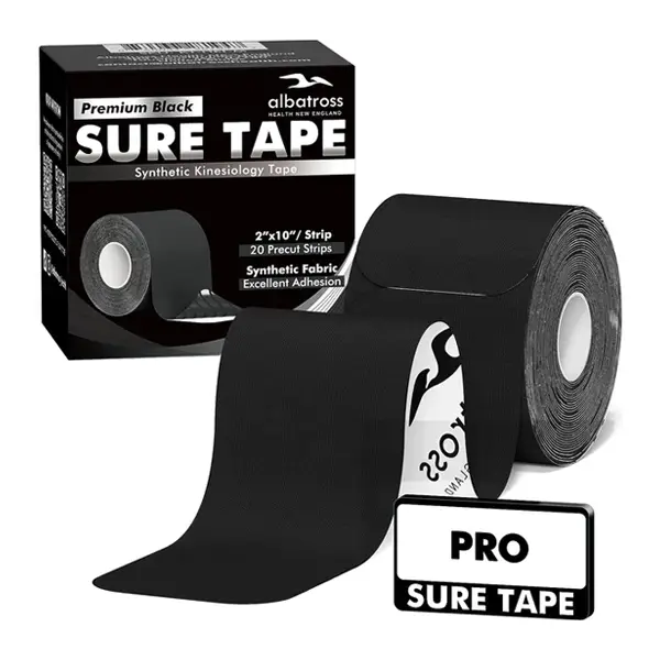 Albatross Health Pro Kinesiology Tape – Water-Resistant, Synthetic, Latex-Free – 20 Precut 10" Strips for Muscle Support, Recovery & Sports Training