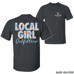 Local Girl T-shirt, Bold Camo Letter Graphic Tee for Women, Unisex Crew Neck, Trendy Southern Streetwear, Comfort Color Outfits, Apparel Made In The USA	
