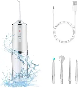 4-Pack Electric Water Flosser with Smart Chip, Portable Oral Irrigator with Detachable Water Tank, USB