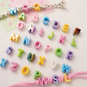 Acrylic Colorful Shell Large Hole Letter Beads Bracelet Necklace DIY Handmade Beading Material Kit (Claim in Live)