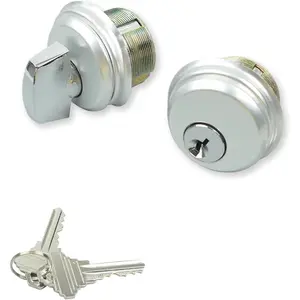 Silver Commercial Mortise Storefront Door Cylinder Lock with Keys & Thumbturn Replacement Parts