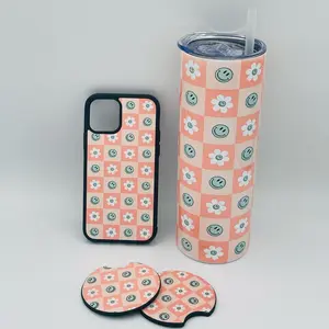 Groovy retro car coasters cup holder Boho set of two Stylish