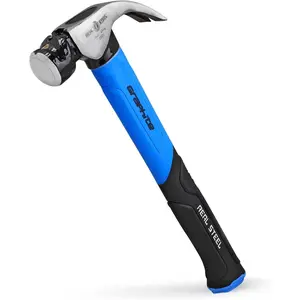 16 Oz Jacketed Graphite Magnetic Head Curved Claw Hammer with Non-Slip Cushion Grip Framing Hammer Smooth Face with Smooth Face 0501