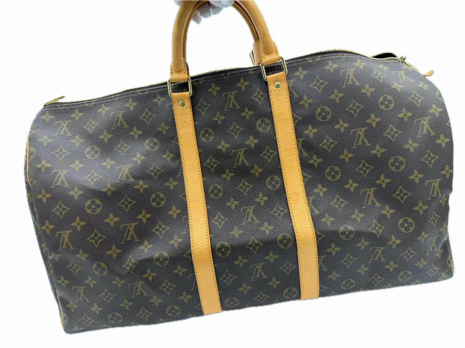 Pre-owned Louis Vuitton Monogram canvas with leather trim Backpacks Monogram Keepall 55 Duffle Bag 48 2600038783098