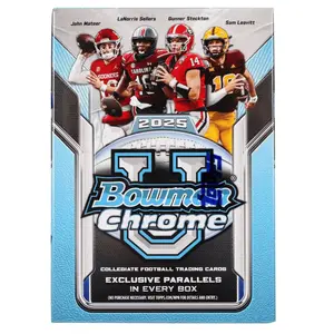 2025 Bowman University Chrome Football 7-Pack Blaster Box (7 Packs Per Box, 4 Cards Per Pack)