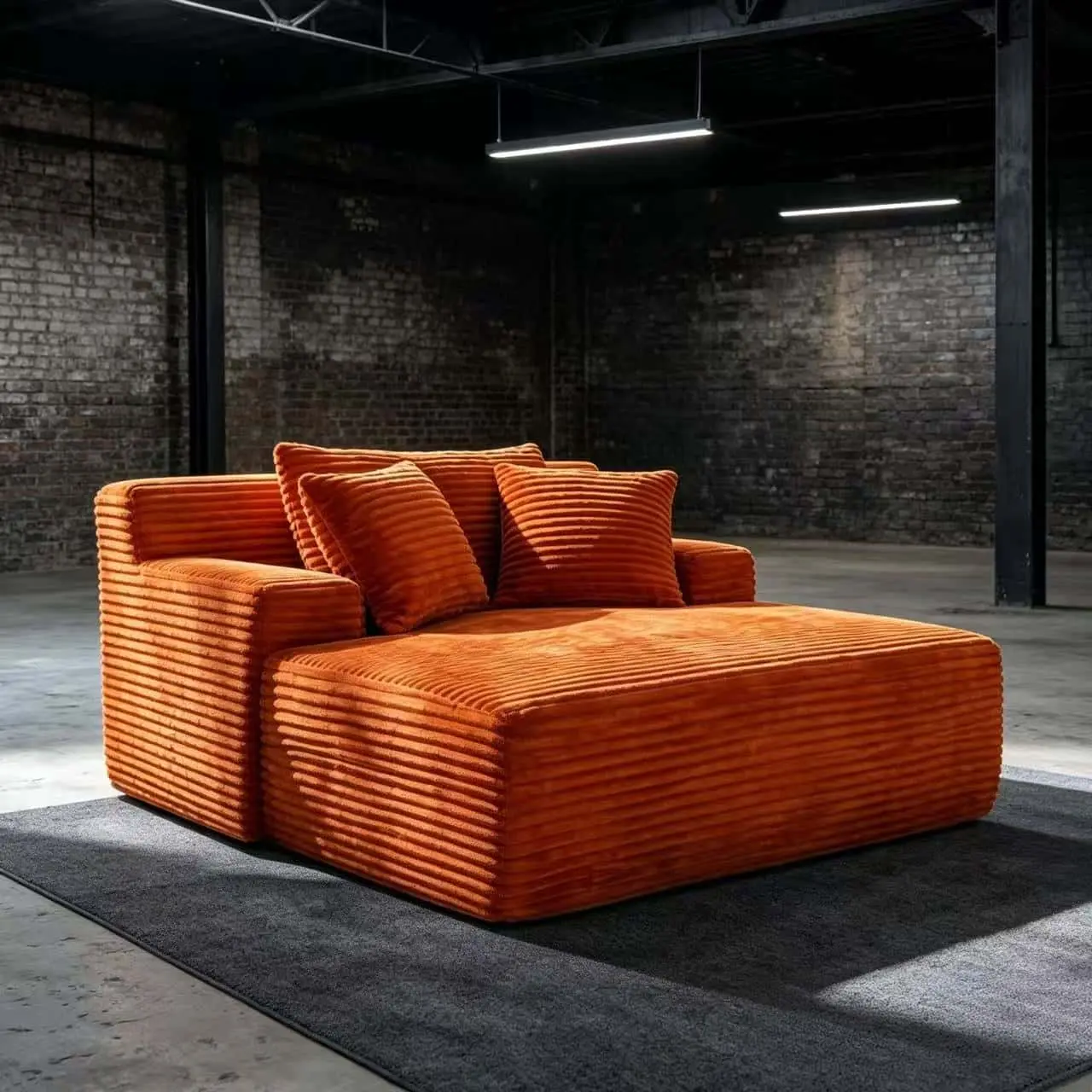 66-in Large Frameless Reclining Cloud Sofa - Indoor No-Assembly Couch Bed with Ultra-Large Cushions, Pillows, Luxurious Faux Fur, Armrest Reading Design for Living Room