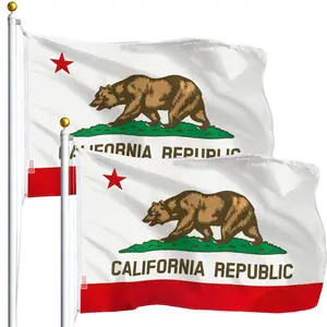 California CA  3x5 Ft 2-Pack Printed Polyester By G128