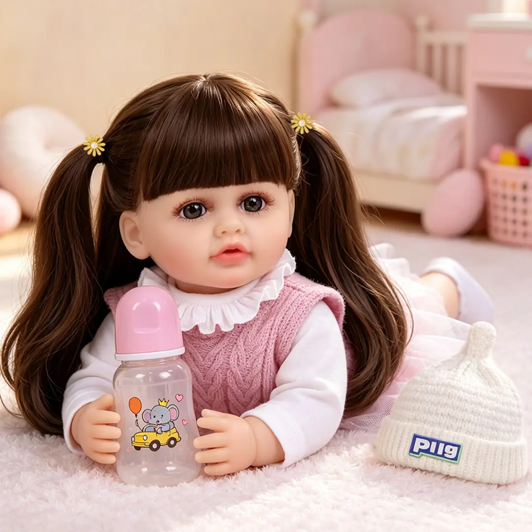 KEIUMI Realistic Baby Doll - Reborn Baby Dolls Girl 22 inch Lifelike Newborn Baby Real Life Baby Dolls Reborn Toddler with Full Set Accessories Handmade Gift for Children Age 3+ and Collectors