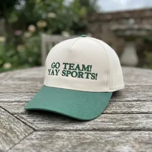 Embroidered Go Team Yay Sports Cap Sarcastic Fan Two Tone Baseball Cap Custom Thread Color