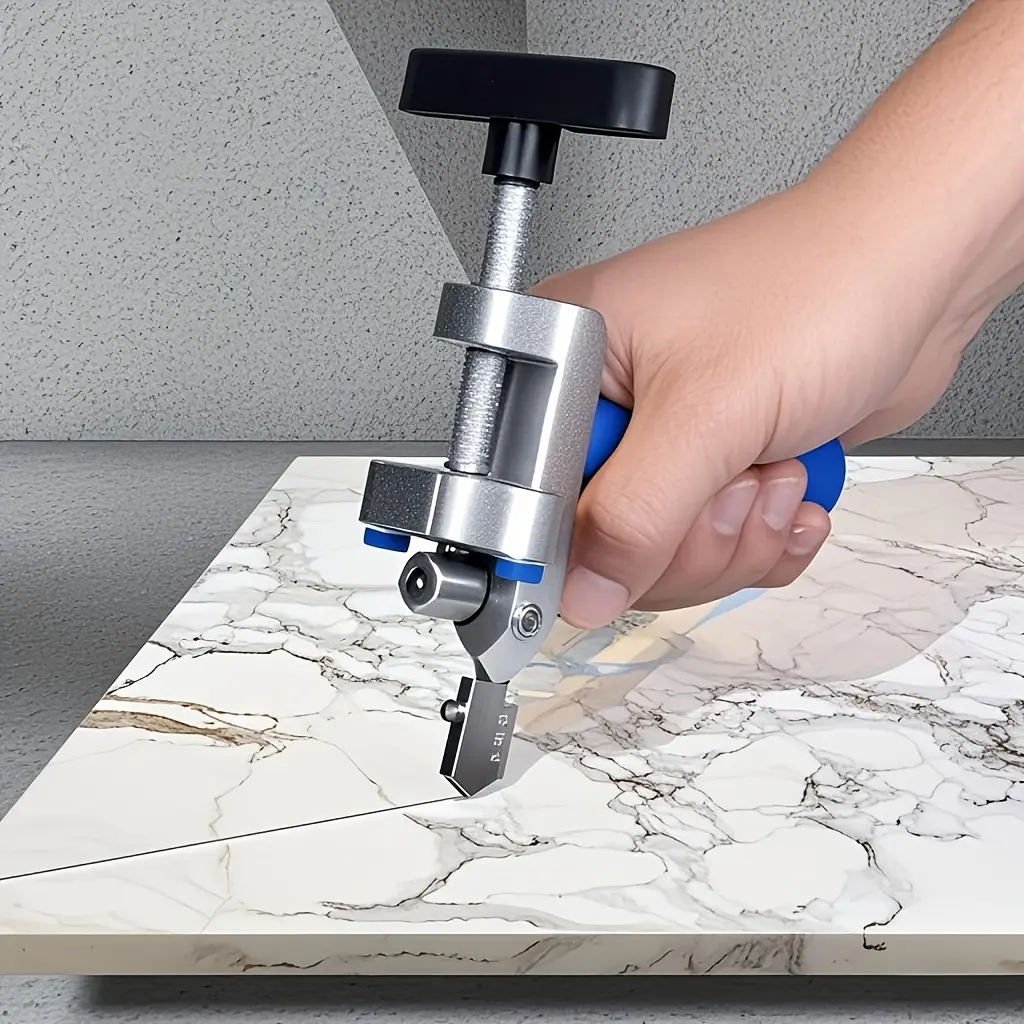 Manual Glass Tile Hole Locator with Diamond Roller, Adjustable Metal Base & Holder, Lightweight Design, Ergonomic Handle, Durable Structure, Precision Drilling