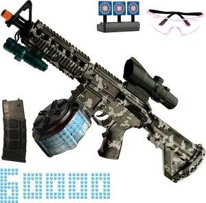 M416 Large Gel Splat Blaster with Goggles, with Drum, Manual & Electric Dual Mode Gel Splat Blaster, for Team Game - Ages 14 +