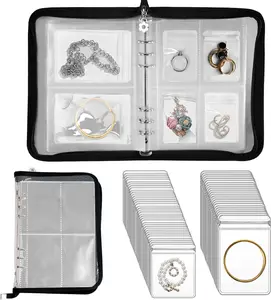 Earring Organizer Case Travel Jewelry Organizer Transparent Jewelry Storage Book for Necklace Bracelet Ring Holder with Small Clear Zippered Pouch (80 Thicken PVC Zipper Bags)- Home Improvement.