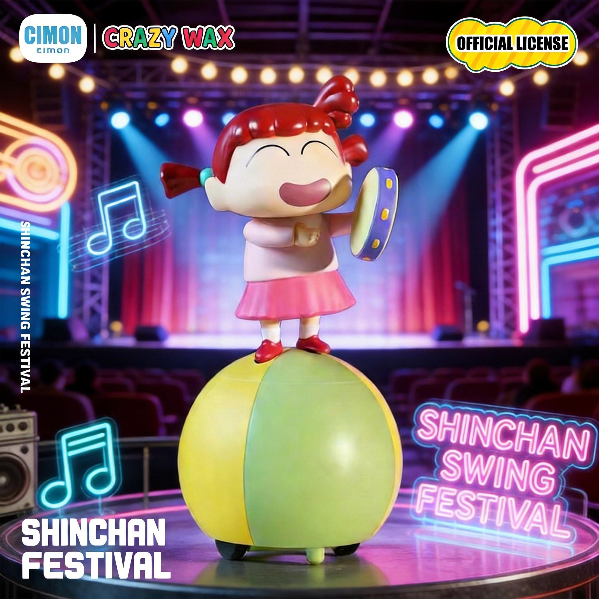 MINISO Crayon Shin-chan Swing Band series desktop ornament toy merchandise—cute gifts for friends, holiday gifts, birthday gifts