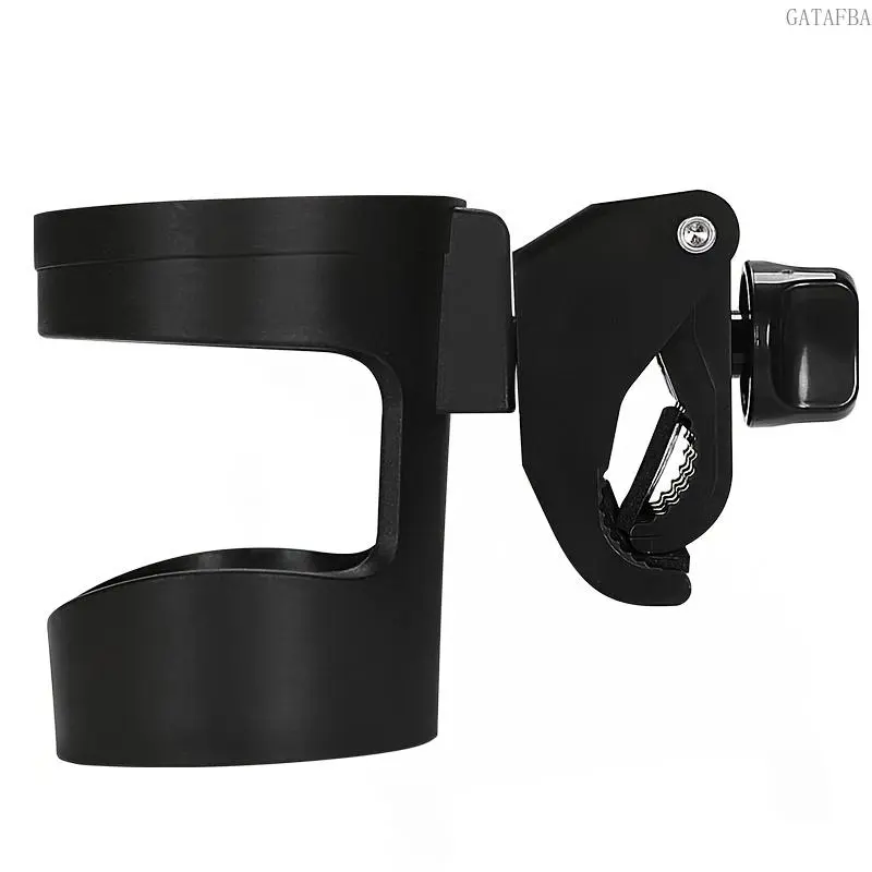 Heavy-Duty 360° Rotating Cup Holder with Lockable Tray Bracket - Non-Slip Large-Capacity Baby Bottle Organizer, Portable Lock for Stroller Handles, Outdoor Sports Essential