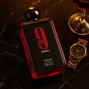AFNAN 9 PM Rebel Eau De Parfum Vaporisateur 3.4 Fl.oz Liquid Perfume for Men and Women with Apple Cinnamon and Amber Notes