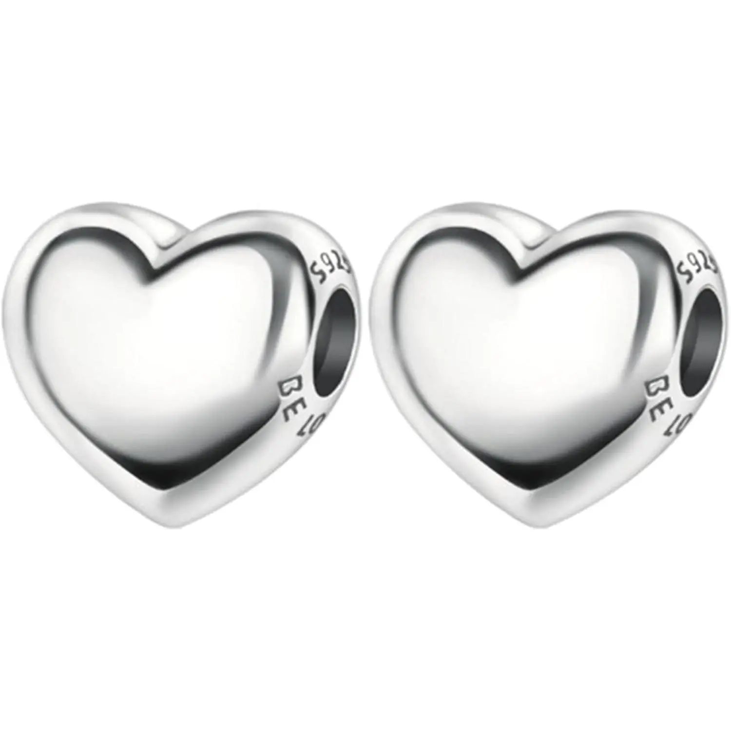 925 Sterling Silver Bead Charms for Pandora-Style Bracelets - Fantasy Nature Moon & Clover Set with 2 Heart Spacers, Enamel Detail, Magic Symbols, Stars, Jewelry Making Supplies, Romantic Daily Look DIY Gift, Birthday Gift Ideas