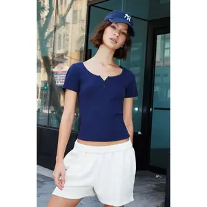 John Galt Women's Navy Zelly Short Sleeve Top