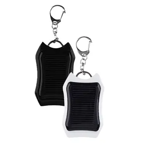 Solar Powers Bank Portable Keychain External Battery Solar Charger with 3 LED Light Pack Built in Flashlight for All Devices