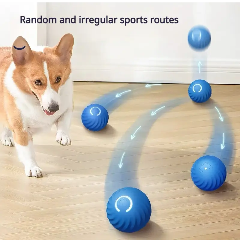 Interactive Dog Toys Dog Ball, Durable Motion Activated Automatic Rolling Ball Toys for/Small/Medium/Large Dogs,USB Rechargeable Rechargeable LED