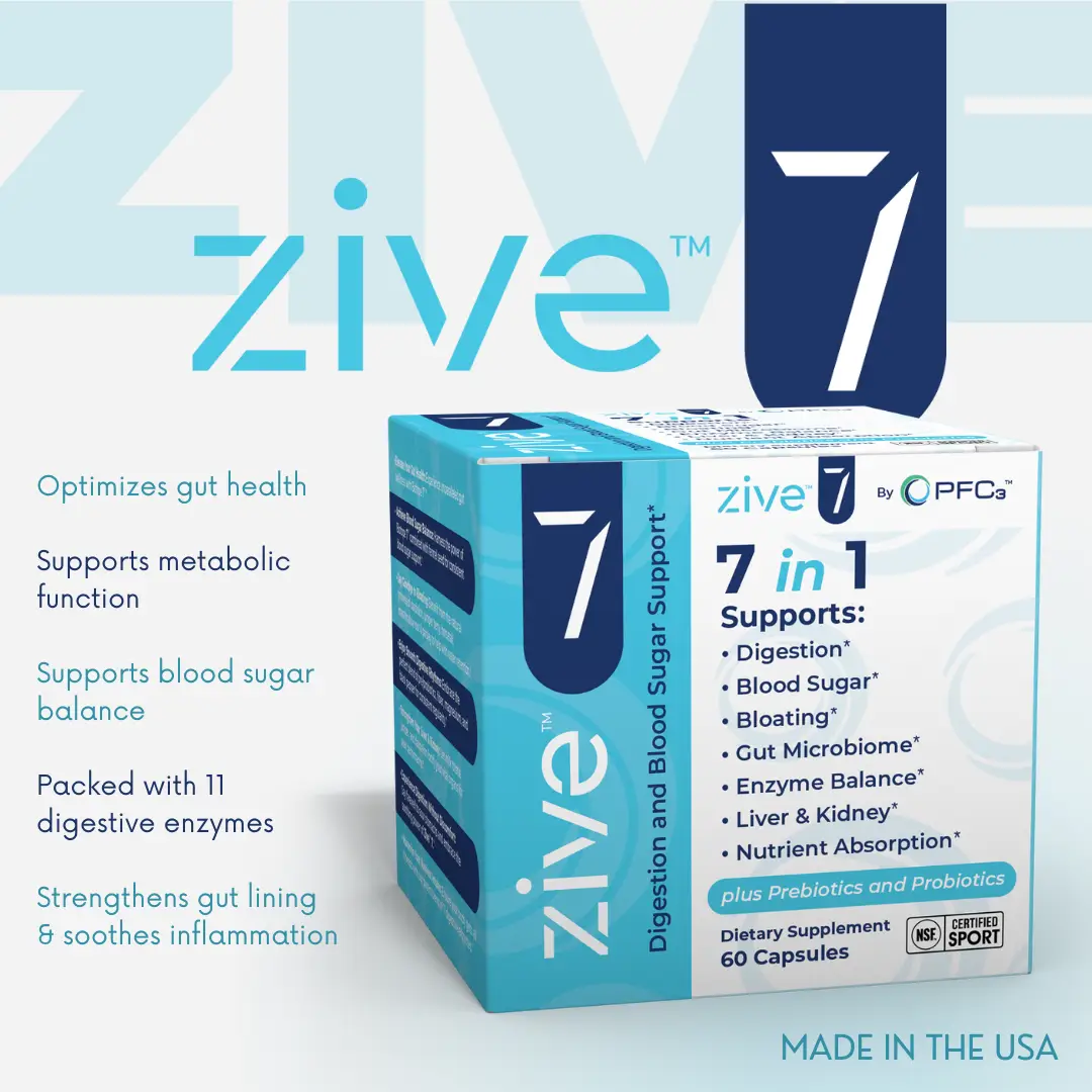 Zive 7-in-1 Comprehensive Digestive Support with Prebiotics & Enzymes l Natural...