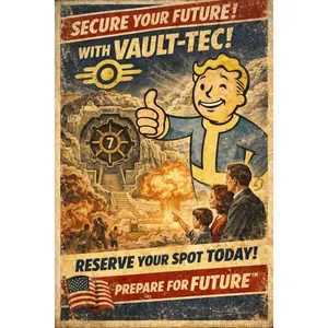 [FAST SALE UP TO 45%] Vault Tec Propaganda Poster Collection, Prepare For The Future Slogan Print, Various Styles Retro Fallout Game Wall Art, Vault Boy Decor, Unframed Print Only