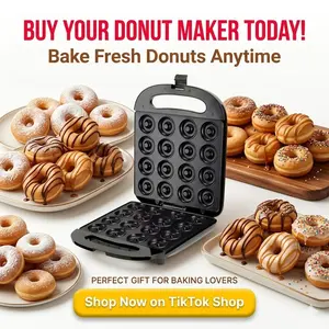 16 Mini Donut Maker Machine, 1000W Double-Sided Heating Non-Stick Donut Press, Makes 16 Doughnuts in Minutes, Perfect for Breakfast, Snacks, Parties, Home Kitchen Use, 1.93'' Mini Donuts pancake