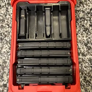 Milwaukee Packout With Custom Inserts (5) long P-Mag Slots and (12) Slots for your Shorter Mags