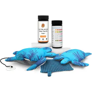 Turtle Scum Absorber Kit - 2-Pack   Scum Sponge with Water Test Strips & Mesh Cloth - Hot Tub Scum Remover for Jacuzzi, Pool,  Maintenance