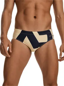 Men's Summer Cool Surfing, Graphic Surf Series, Summer Beach Swimming Drawstring Tight Swim Briefs Activewear
