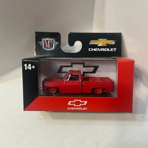 1:64 M2 Machines 79 Chevy Silverado Red. Custom, lowered, wheel swapped, repackaged.