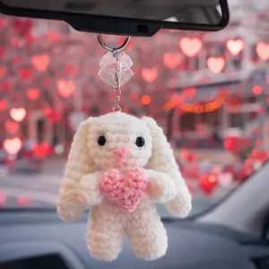 Little Bunny Keychain - Adorable Crochet Bunny Charm for Handbags and Accessories