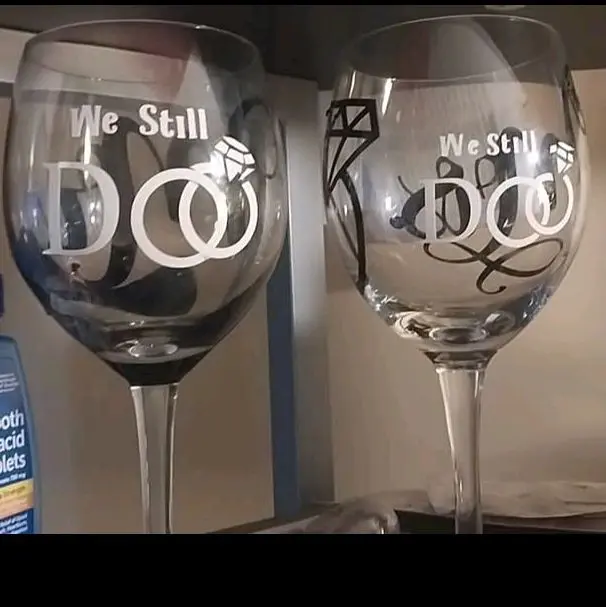 Customize Your Ur Wine Glasses with "We Still DO" " Mrs. and Mr"  Design and Unique Textures - Drinkware