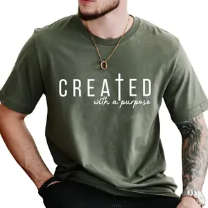 Created with A Purpose Christian Shirt, Created T-shirt, Christian Tees, Bible Verse Tshirt, Faith Based Tee, Jesus Apparel, Christian Pray Tops for Men, Casual Men's Top, Soft Cotton Fabric Menswear