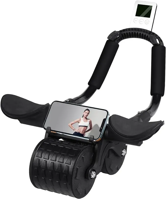 Ab Roller Wheel，with Timer Automatic Rebound Abdominal Wheel，Elbow Support Abs Roller Wheel Core Exercise Equipment