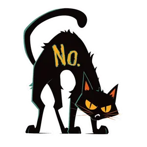 No. Grumpy Black Cat Sticker