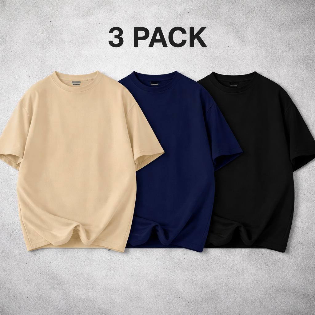 5-pack unisex short-sleeve T-shirts, American basic style, heavyweight high GSM, oversized casual athletic design; versatile tops available in multiple colors; a multi-piece set—versatile and suitable for various occasions, ideal for summer wear and a war