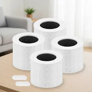 Core Mini Replacement Filter Compatible with LEVOIT Core Mini Air Purifier, 3-in-1 Upgraded Filtration Core Mini-P Replacement Filter with Activated Carbon, Compared to Part # Core Mini-RF, 4 Pack