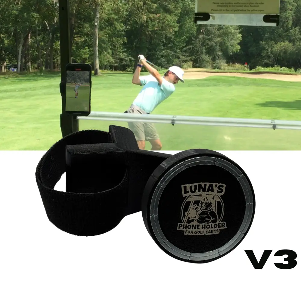 Luna's V3 Golf Cart Mount for MagSafe Compatible Phones - Universal Fit, Extreme Magnetic Strength, Quick Access Carabiner, Secure Grip, Versatile Des