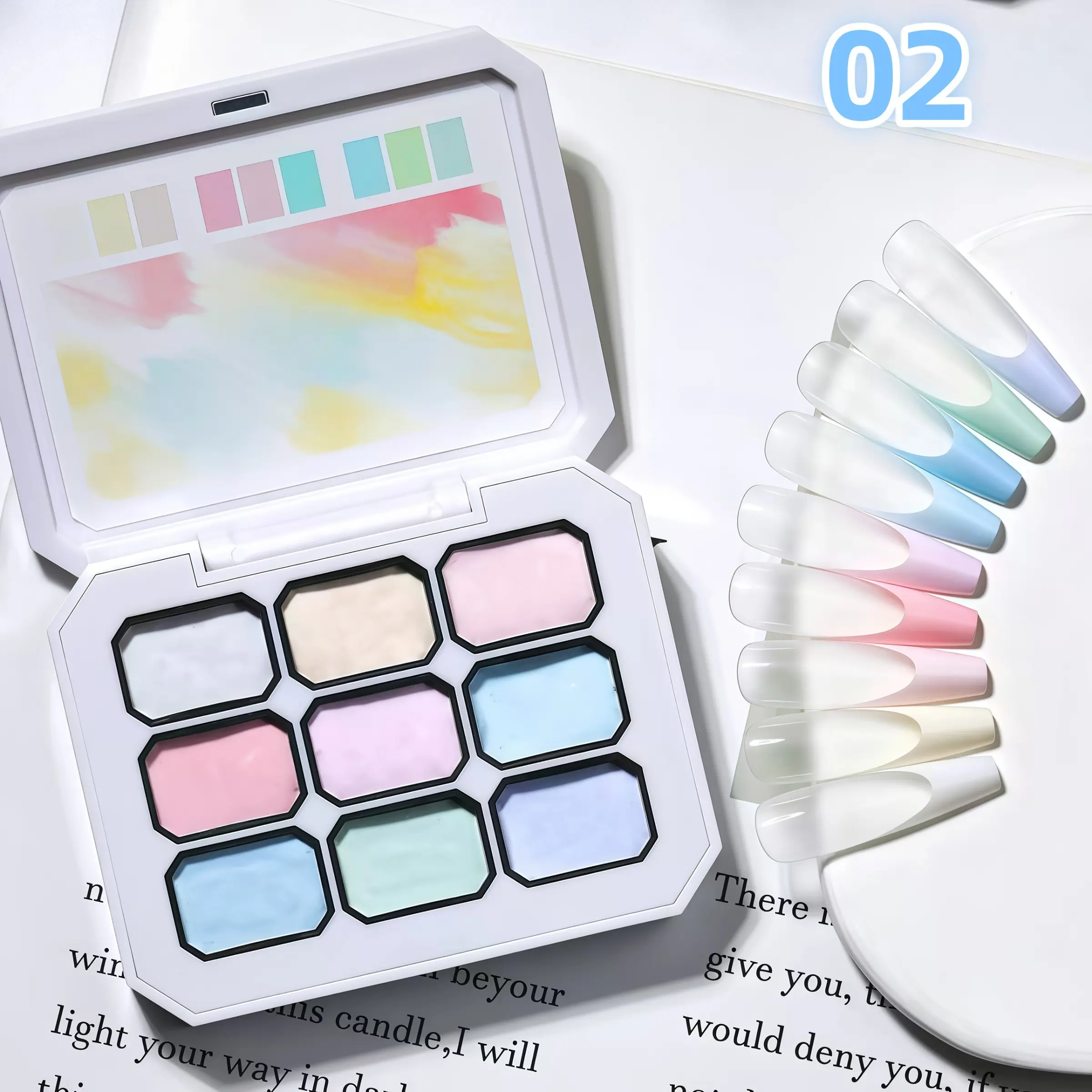 Nine-Color Solid Nail Polish Adhesive, Balm, Gradient Paint Gel, High Saturation Trendy Nail Art Kit, Nail Art Manicure, Perfect Gift
