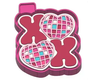XOXO Disco Heart Freshie Mold & 3D Printed Mold Housing Option